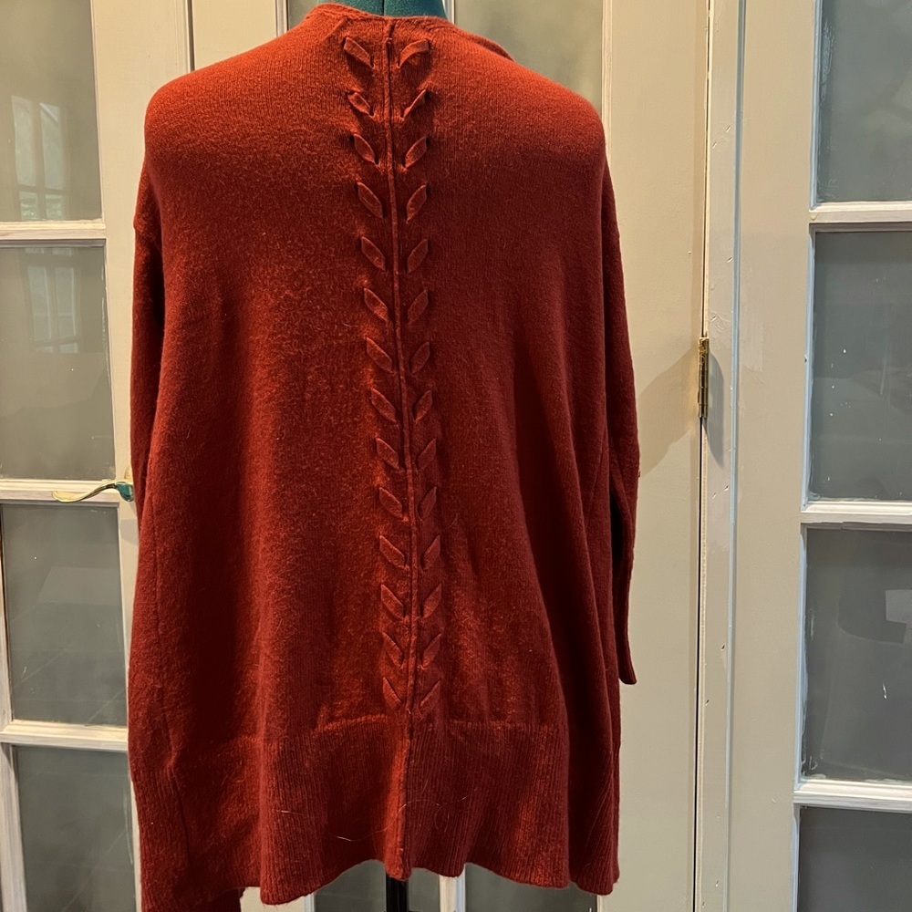 Poof Apparel Rust Cardigan Sweater